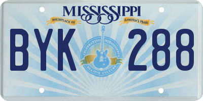 MS license plate BYK288
