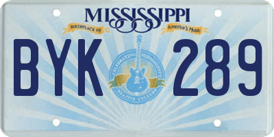MS license plate BYK289