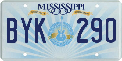 MS license plate BYK290