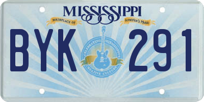 MS license plate BYK291
