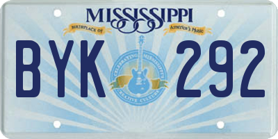 MS license plate BYK292
