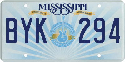 MS license plate BYK294