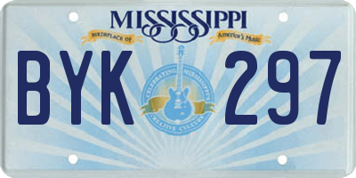 MS license plate BYK297
