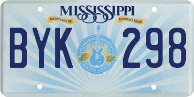 MS license plate BYK298