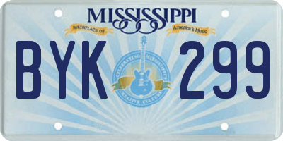 MS license plate BYK299