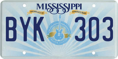 MS license plate BYK303