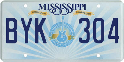 MS license plate BYK304