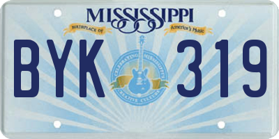 MS license plate BYK319