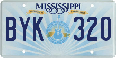 MS license plate BYK320