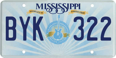 MS license plate BYK322