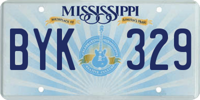 MS license plate BYK329