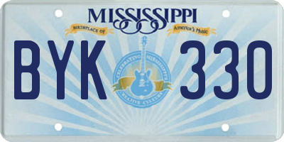 MS license plate BYK330
