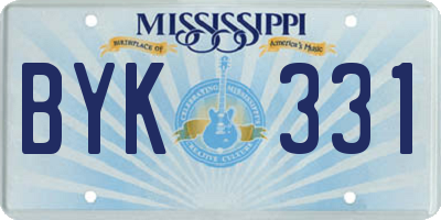 MS license plate BYK331