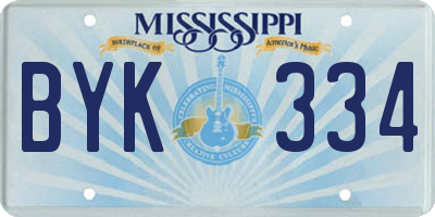 MS license plate BYK334