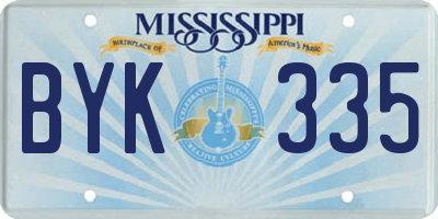 MS license plate BYK335