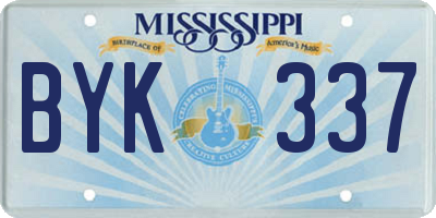 MS license plate BYK337