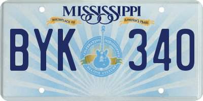 MS license plate BYK340