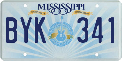 MS license plate BYK341