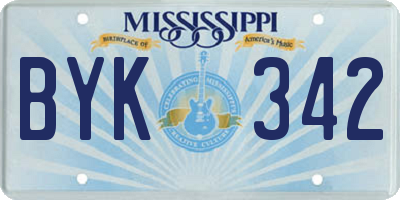 MS license plate BYK342