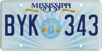 MS license plate BYK343