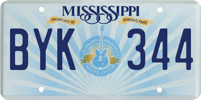 MS license plate BYK344