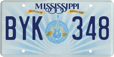 MS license plate BYK348