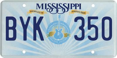 MS license plate BYK350