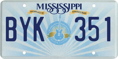 MS license plate BYK351