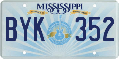 MS license plate BYK352
