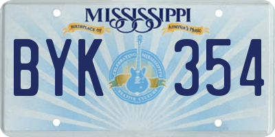 MS license plate BYK354