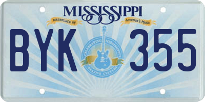 MS license plate BYK355