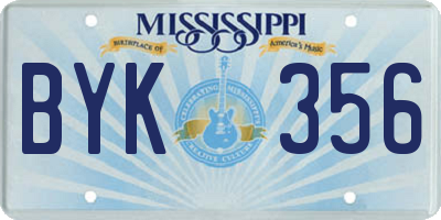 MS license plate BYK356