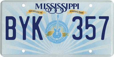 MS license plate BYK357