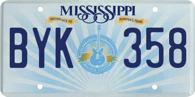 MS license plate BYK358
