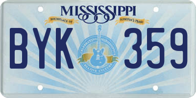 MS license plate BYK359