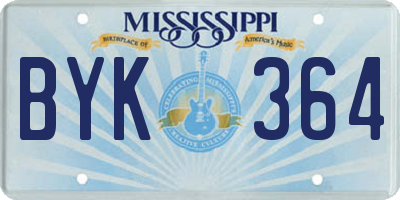 MS license plate BYK364