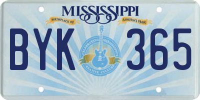 MS license plate BYK365