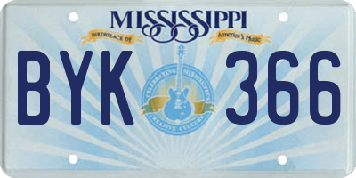 MS license plate BYK366