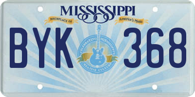 MS license plate BYK368