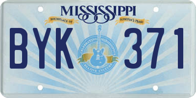 MS license plate BYK371