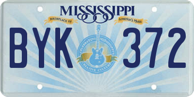 MS license plate BYK372