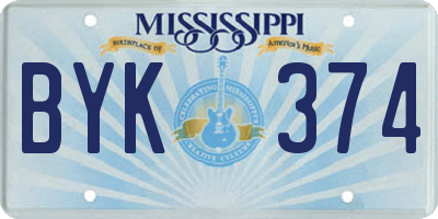 MS license plate BYK374