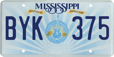 MS license plate BYK375