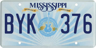 MS license plate BYK376