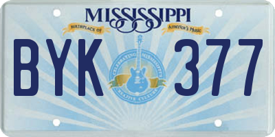 MS license plate BYK377