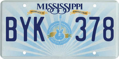 MS license plate BYK378