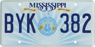 MS license plate BYK382