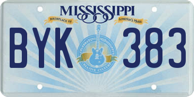 MS license plate BYK383