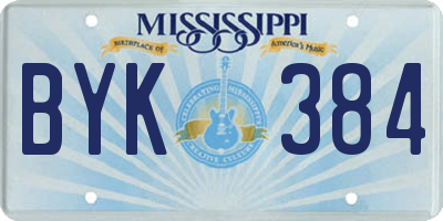 MS license plate BYK384