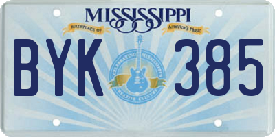 MS license plate BYK385